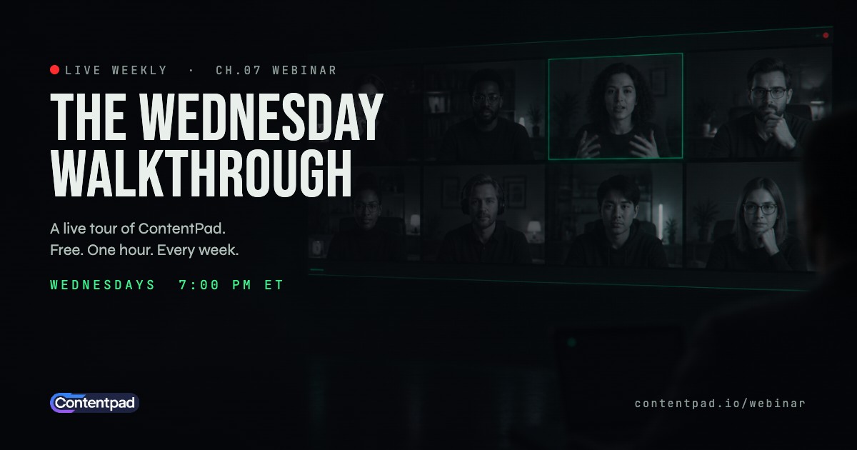 The Wednesday Walkthrough &mdash; a live tour of ContentPad